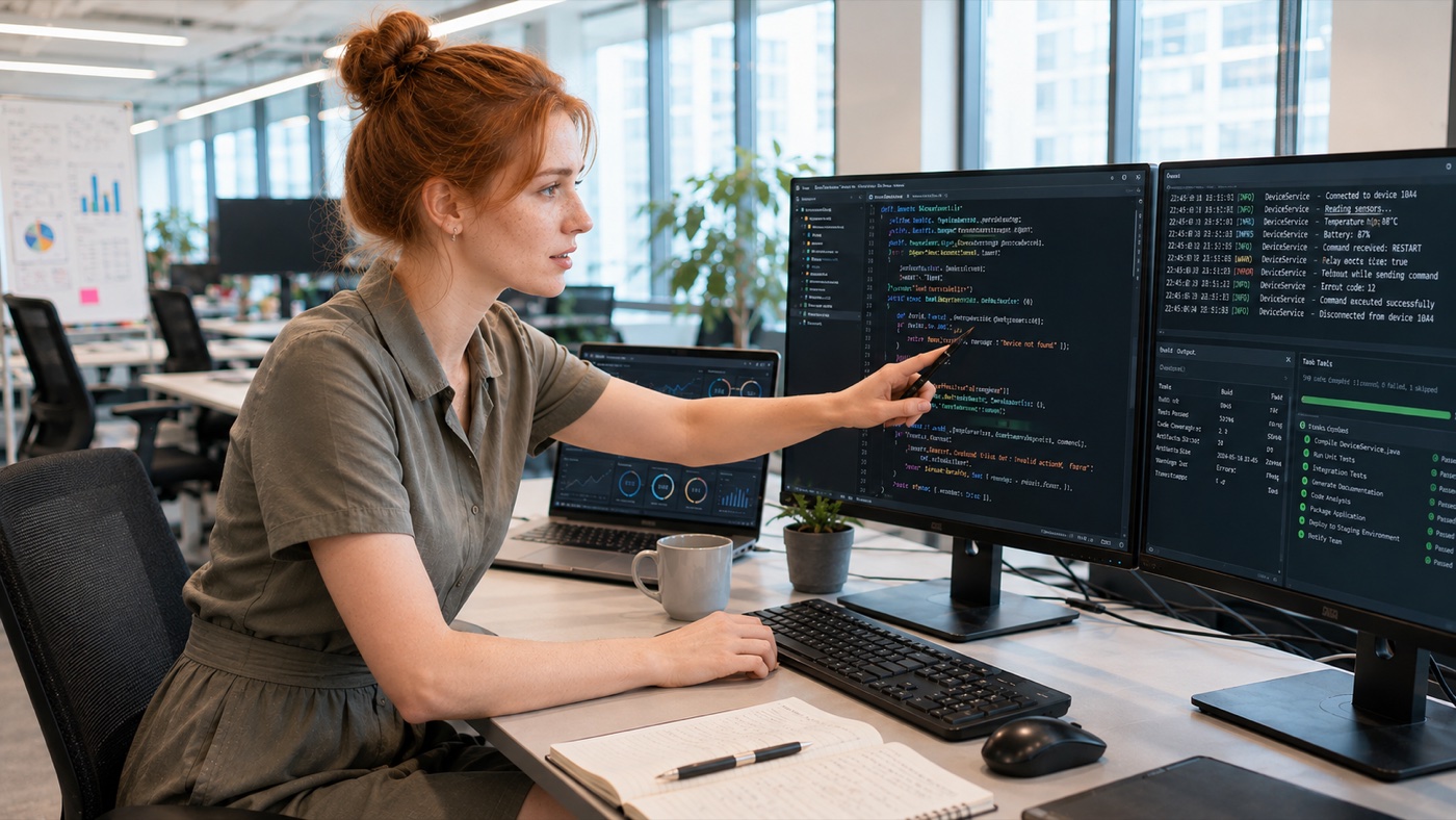 Programátor u monitorů s kódem